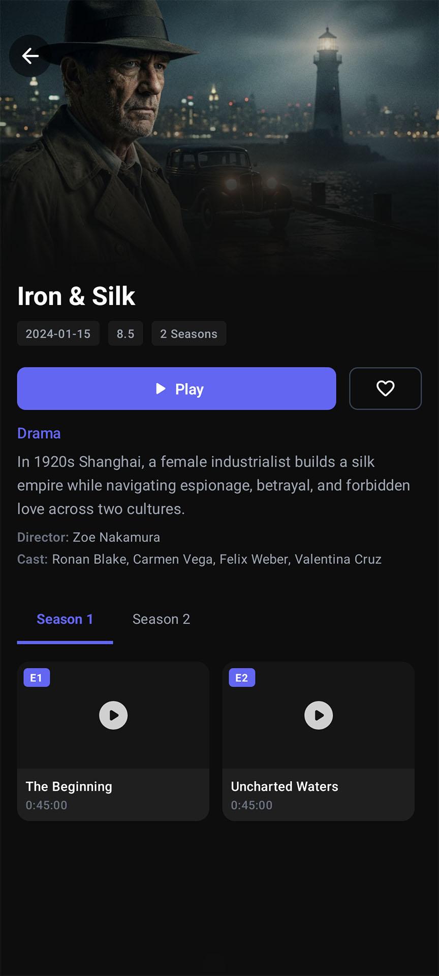 Series detail on mobile