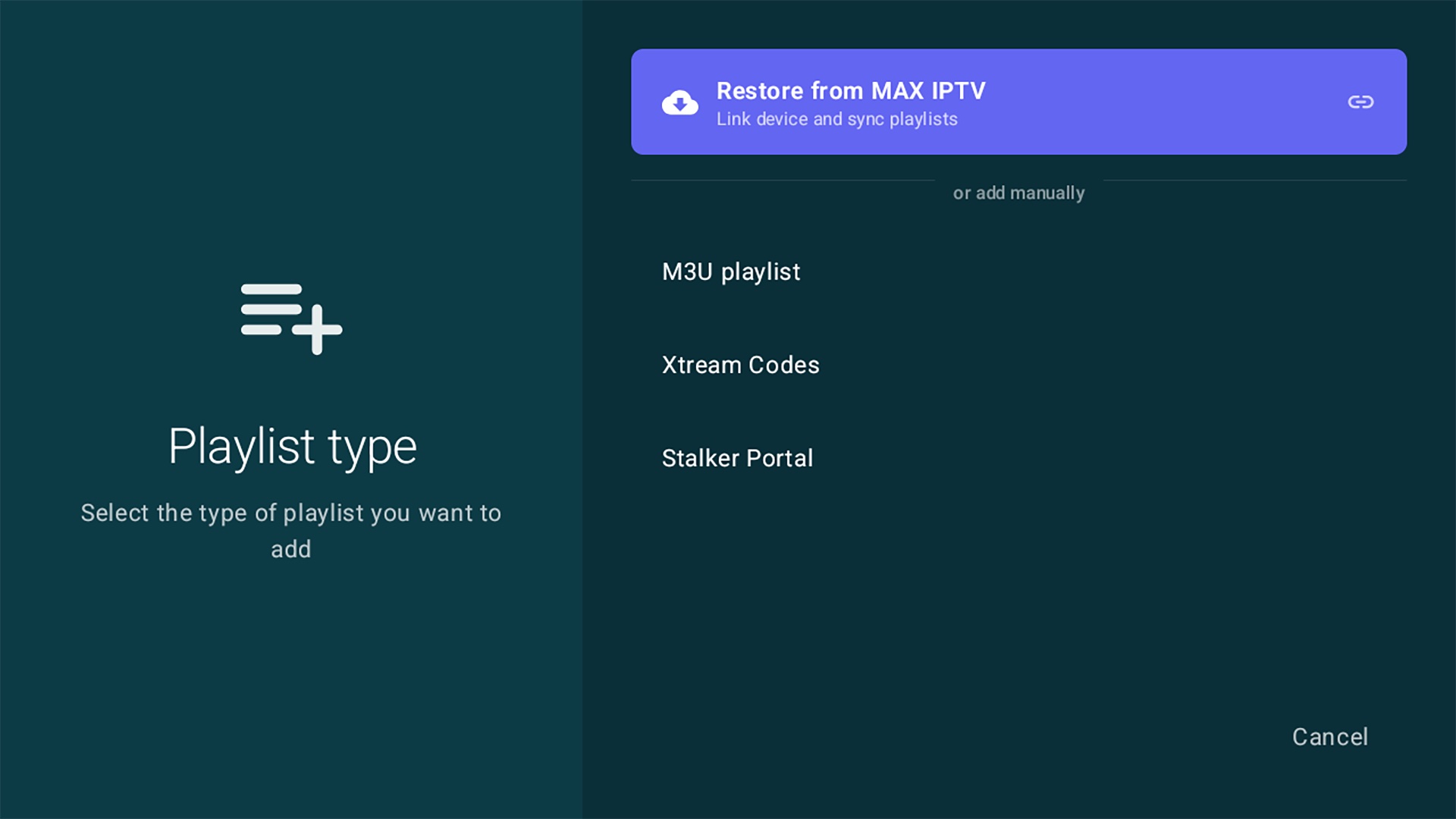 Add a Playlist — Android Tablet