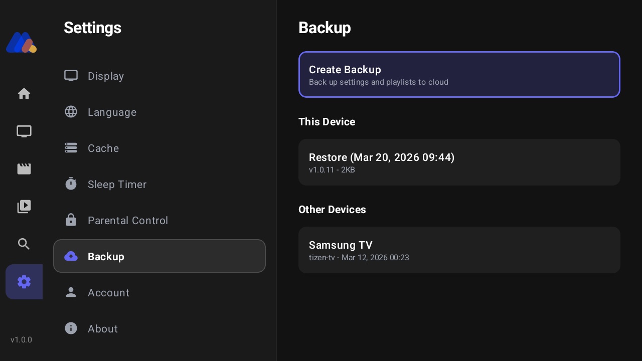 Backup & Restore — Android Tablet