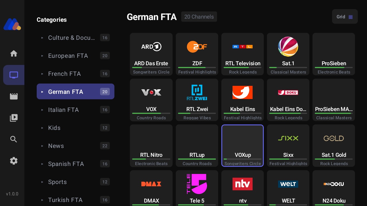 Grid Mode — Android Tablet