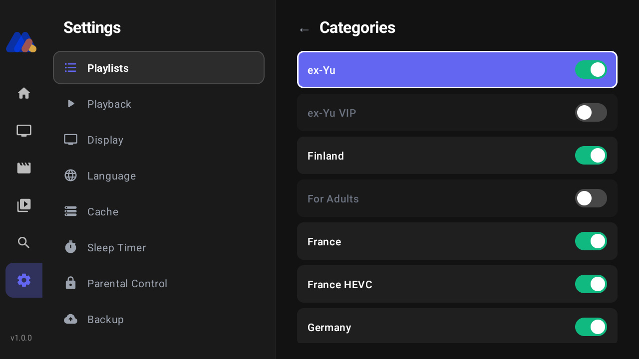 Customise Categories